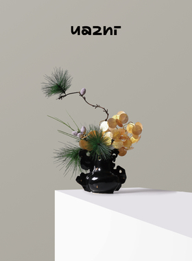 花小只 老钱风复古高级感花艺淡浮 客厅卧室软装仿真插花艺术摆件