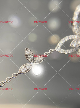 高版本V金格家幻影蝴蝶项链镂空满钻双重奏手链对版CNC厚镀精工版