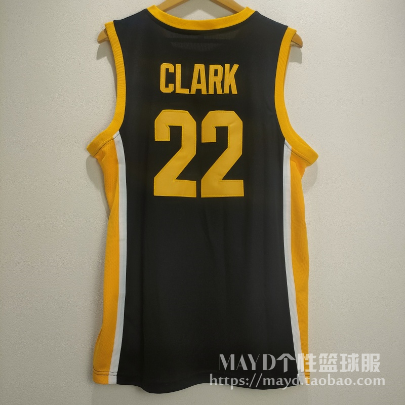 22号凯特琳克拉克球衣 NCAACLARK爱荷华大学篮球队服速干投篮背心 - 图0