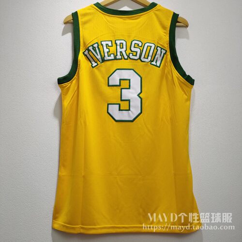 3号艾弗森贝瑟尔高中球衣 夏季复古刺绣速干篮球服美式训练背心男 - 图2