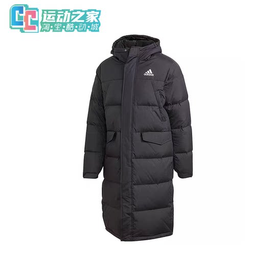 Adidas/阿迪达斯秋冬男女情侣款连帽中长款运动保暖羽绒服GK0664