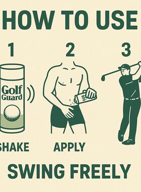 Golf Guard男士防摩擦爽身粉高尔夫运动员吸汗高尔夫氧化锌高岭土