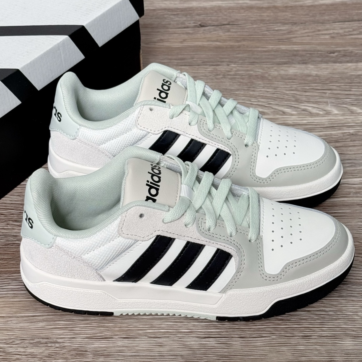 阿迪达斯Adidas Neo Entrap男女低帮白黑棕轻便休闲运动鞋JI2546 - 图1