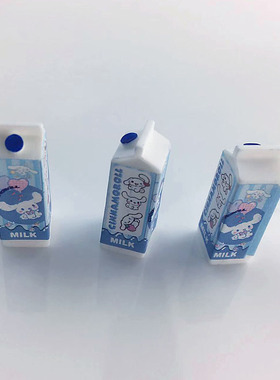 迷你仿真立体牛奶盒小瓶子树脂卡通食玩DIY饰品配件儿童玩具摆件