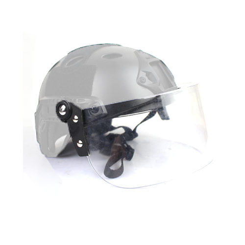热血沙场透明防风镜片防暴面罩导轨头盔FAST盔专用 CS防BB弹护脸-图3