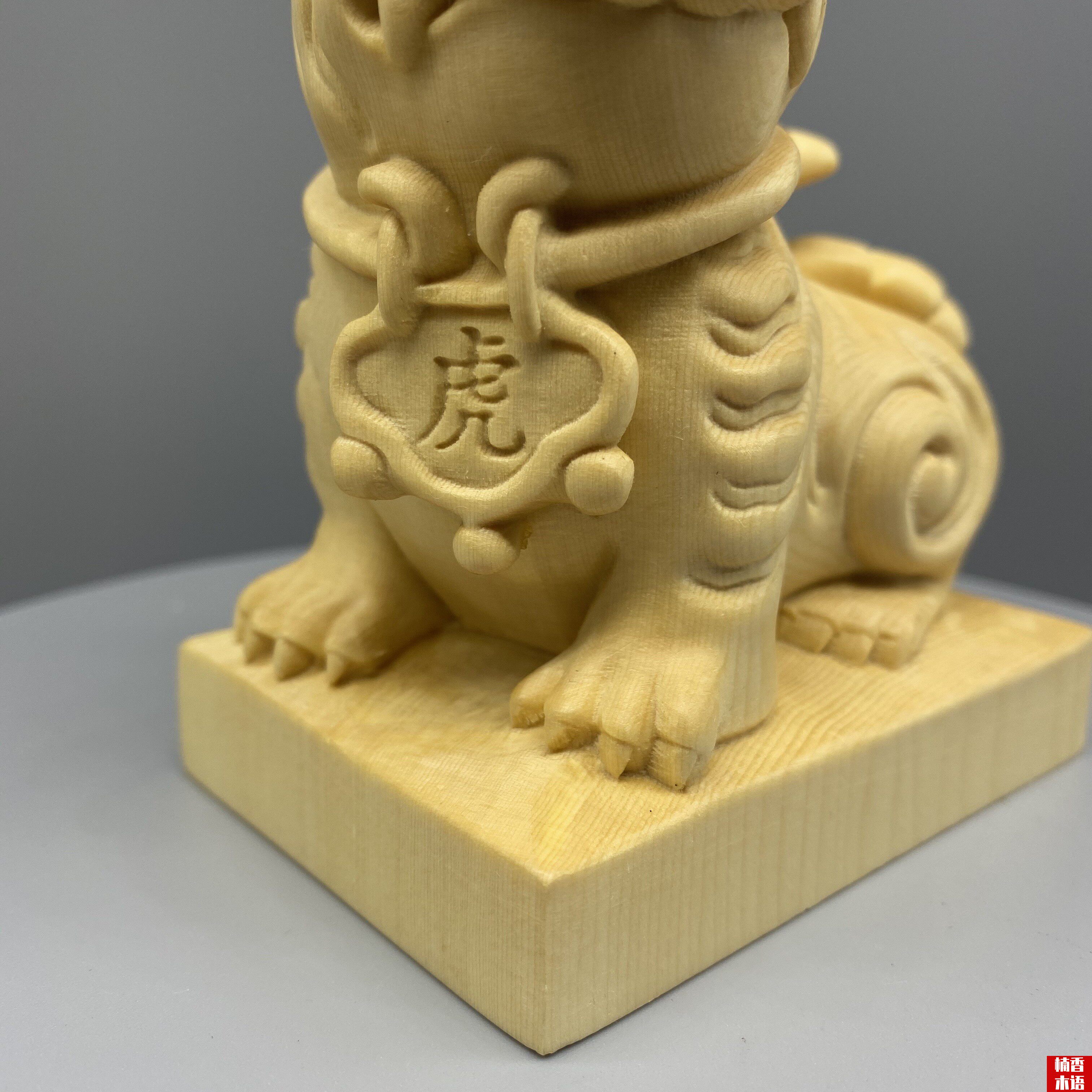 黄杨桧木崖柏木雕虎爷动物实木摆件老虎雕刻可爱生肖虎吉祥物