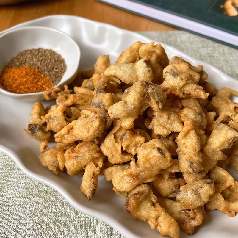 美好酥炸平菇1kg 农家素蘑菇油炸冷冻半成品休闲夜市小吃火锅食材 - 图1