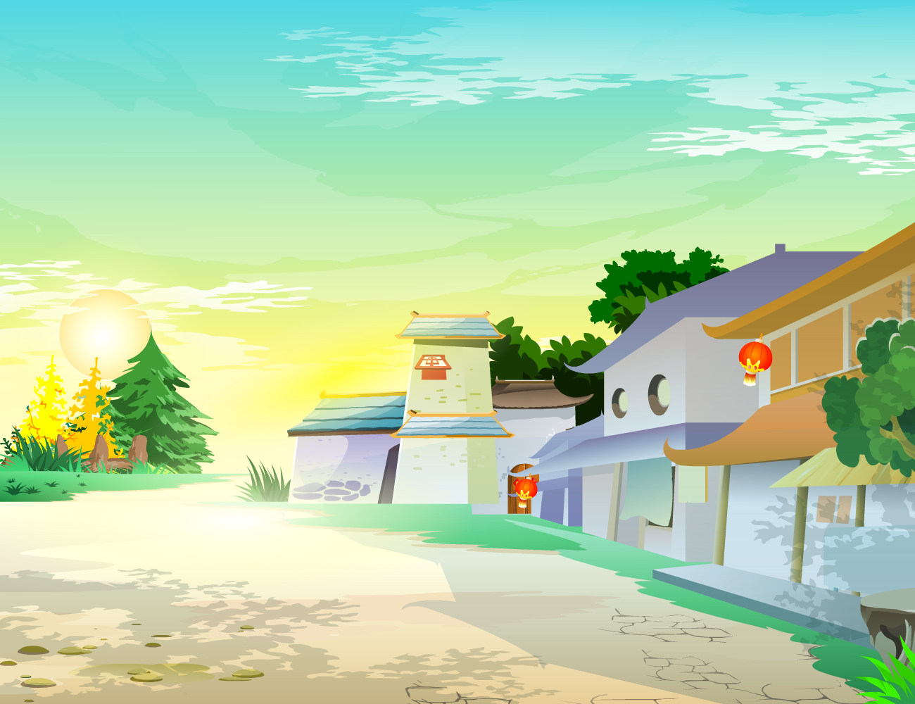 AN/Flash古代室内室外乡村建筑场景四季自然风景现代动画场景素材,淘宝优惠券,粉丝福利购,淘宝优惠卷