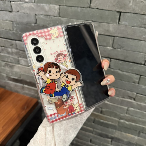 ins复古条纹不二家牛奶妹适用三星zfold7手机壳折叠屏fold5手绳FOLD6磁吸支架W24防摔ZFold3个性W23保护套w22 - 图2