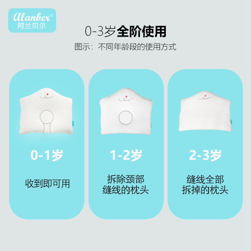 定型枕头睡觉夏0-3岁新生儿抱枕 阿兰贝尔婴童枕头/枕芯