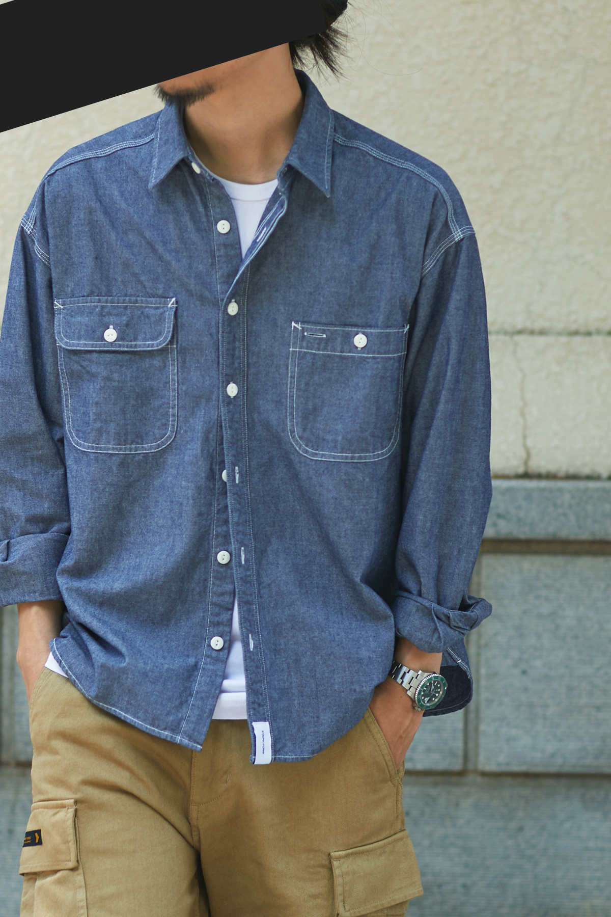 老芬 staph 日本进口面料重磅重工口袋衬衣青年布衬衫 dcdt余文乐,淘宝优惠券,粉丝福利购,淘宝优惠卷