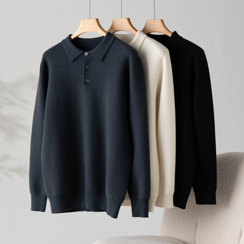 POLO领100纯羊绒衫男士针织衫衬衣2024秋冬时尚休闲长袖套头毛衣,淘宝优惠券,粉丝福利购,淘宝优惠卷
