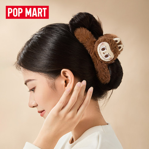 POPMART泡泡玛特THEMONSTERS经典LABUBU毛绒抓夹发夹女生周边圣诞 - 图0