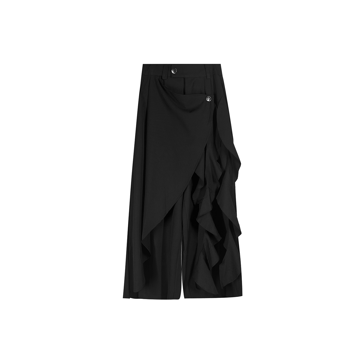 陆与山屿【波浪】暗黑系麻花可拆卸飘带多种穿法垂感裤裙阔腿裤子 - 图3