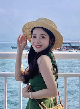 春夏法式平沿出游帽子女款