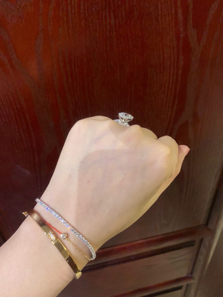 .925 白金高碳钻镶嵌锆石手链女简约 18k 钻石手链 极细 纯银电镀 .925 白金高碳钻镶嵌锆石手链女简约 18k 钻石手链 极细 纯银电镀