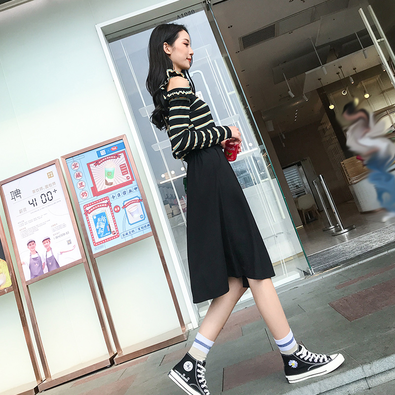 夏季2020新款百褶中长款港味半身裙 然可服饰半身裙