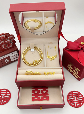 订婚摆件沙金结婚仿真项链套装