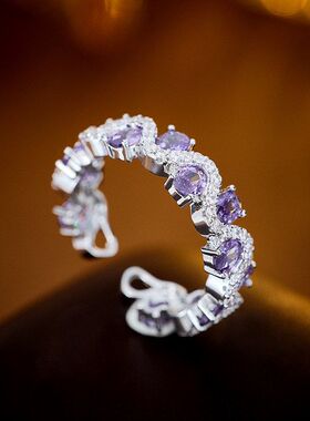 红批发锆石大小戒指调节戒可彩色