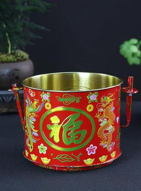 圆形插香炉座家用上香供佛用的铁皮蜡烛供奉神位门口土地财神