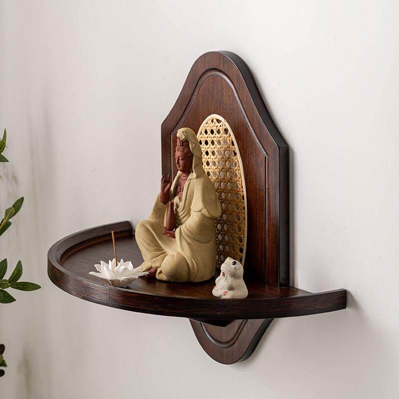 佛龛壁挂式小型神龛供奉台中式财神爷佛像供座台神台香炉置物架子,淘宝优惠券,粉丝福利购,淘宝优惠卷