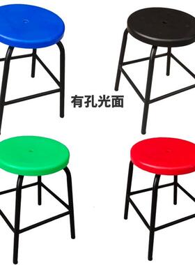 防静电塑胶圆凳子工厂车间流水线工作凳家用四脚加固凳单多色凳面