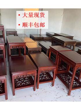 实木花架鱼缸架盆景架客厅角几置物架摆件架工艺品奇石架茶桌榆木