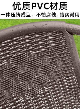 户外桌椅庭院休闲带伞组合露天奶茶店室外阳台藤椅三件套防水防晒