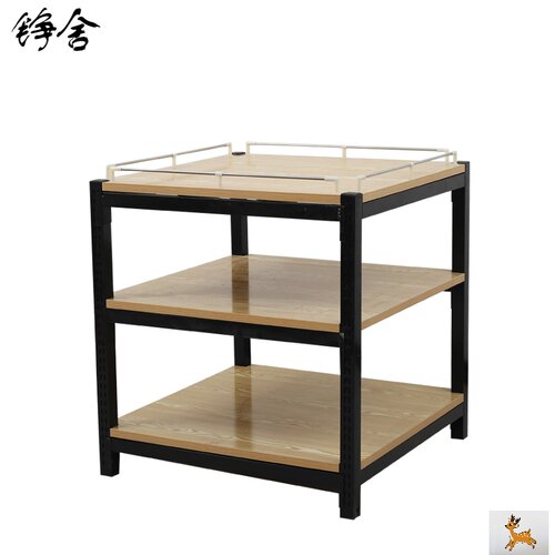 超市新款铮舍展示架饮料促销台陈列架钢木货架加厚礼品盒洗化地堆 - 图3