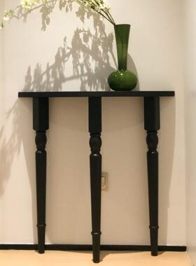 法式轻奢实木玄关桌半圆入户走廊展示台家用客厅靠墙窄桌子玄关台