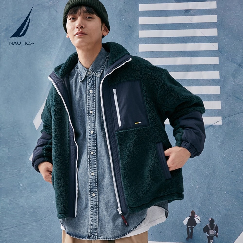 NAUTICA/诺帝卡春秋男女同款休闲潮流摇粒绒保暖夹克厚外套KW1467_虎窝淘