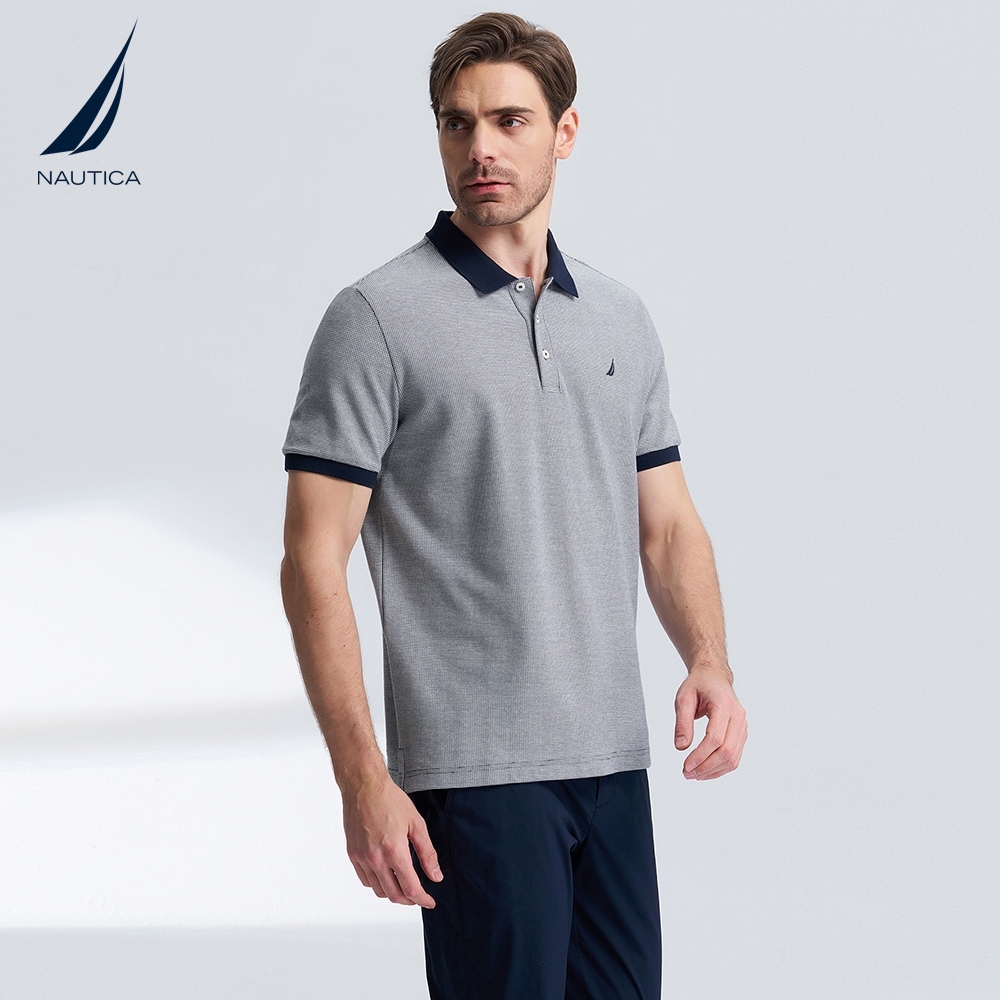 NAUTICA/诺帝卡男装24夏季新品全棉华夫格短袖透气POLO衫KO4118 - 图0