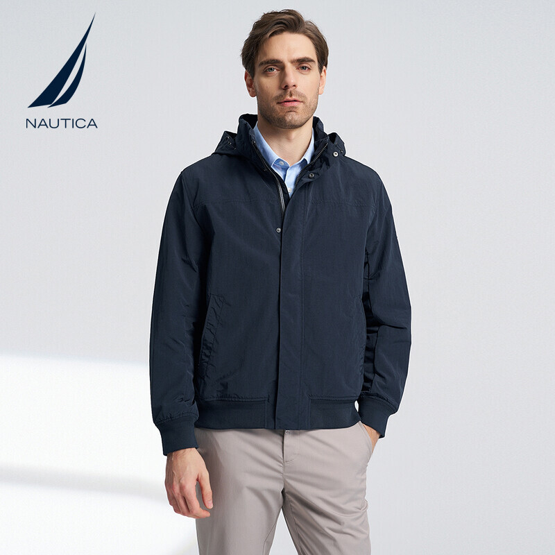 NAUTICA/诺帝卡男装24春季新款防轻泼水隐藏帽柔软夹克外套JO4101 - 图0