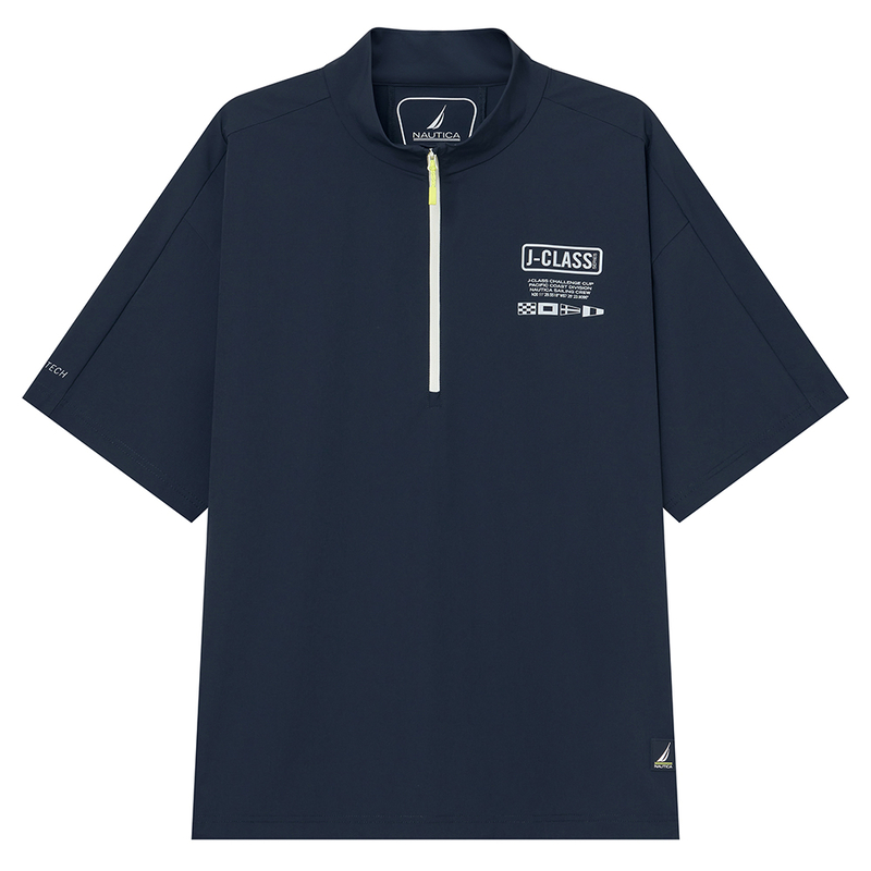 NAUTICA/诺帝卡男装夏季防轻泼水皱感休闲半开襟T恤WS4101