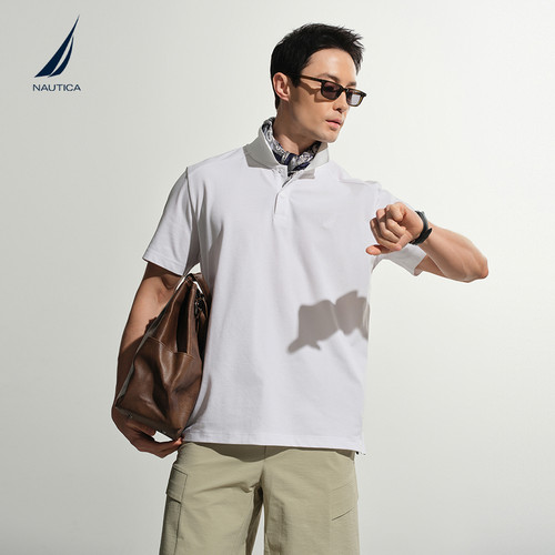 【凉感】NAUTICA/诺帝卡男装26夏季新品商务休闲短袖T恤polo衫 - 图1
