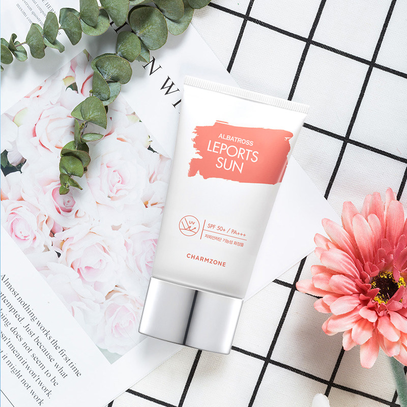 婵真信天翁乳韩国脸部清爽男防晒霜 婵真防晒霜