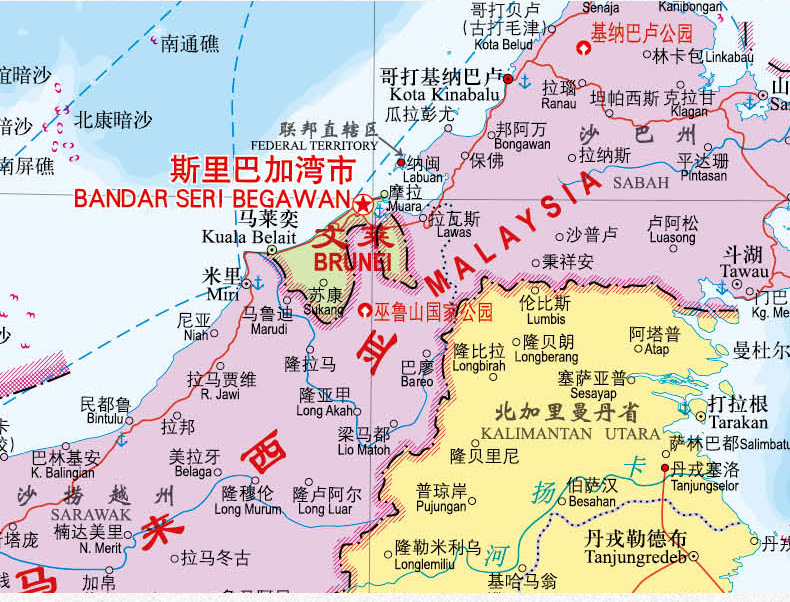2022年7月新版东南亚地图地区图世界热点国家中外文对照 1.5X1.1米大字版折叠菲律宾柬埔寨泰国印度马来西亚-图2