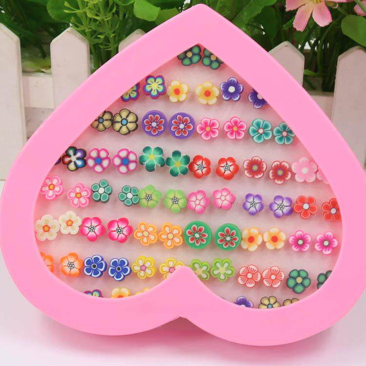 韩版水果软陶桃心礼盒防过敏耳钉 晶嘉悦耳钉