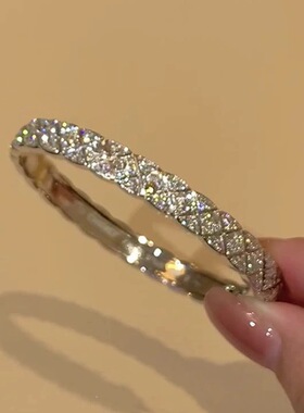 「星幕幻彩」法式复古菱格纹满钻手镯简约高级宫廷风个性手饰女