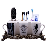 Керамический гигиенический комплект, зубная щетка, ополаскиватель для рта, европейский стиль