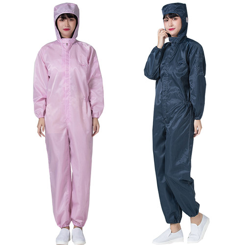 防尘服连体连帽防静电工作服加口袋洁净化车间喷漆防护男女无尘服 - 图2