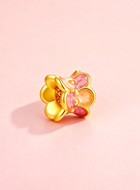 千年珠宝黄金转运珠女足金999花瓣金珠手链路路通新款DIY手串送礼
