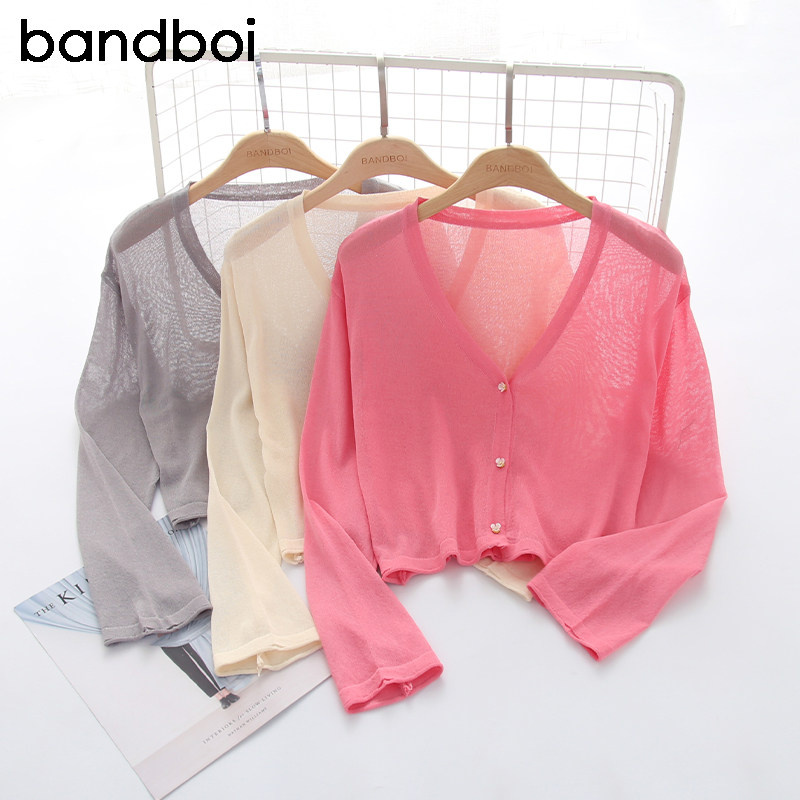 夏季新款百搭外搭冰丝针织空调衫 邦德宝依毛针织衫