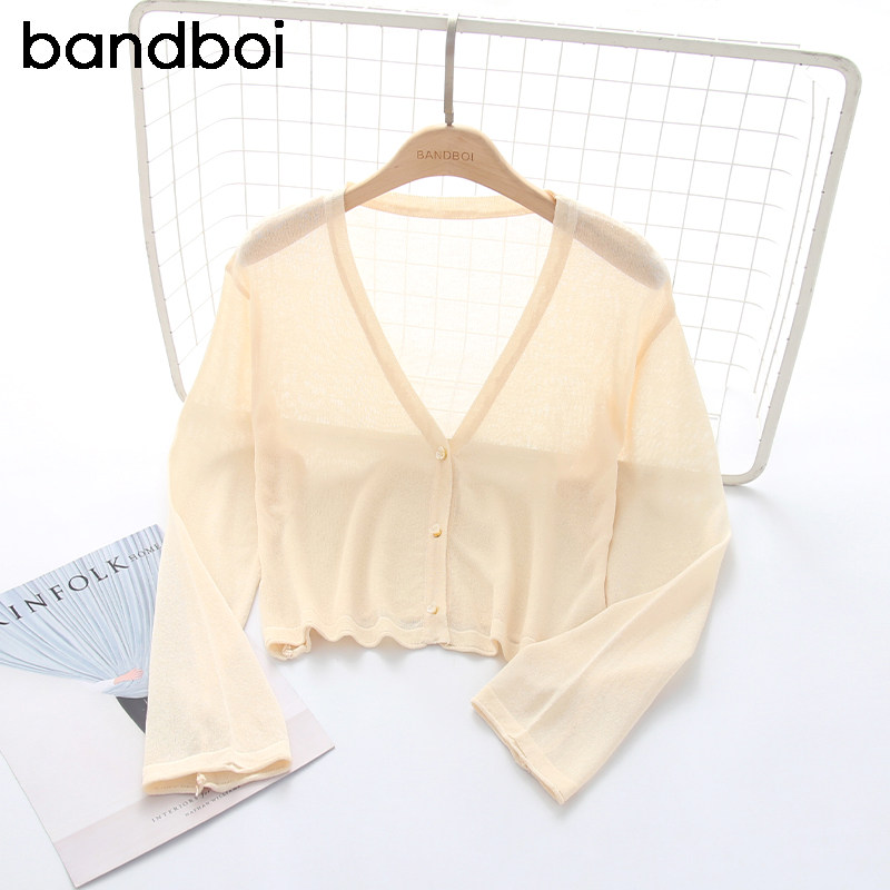 夏季新款百搭外搭冰丝针织空调衫 邦德宝依毛针织衫