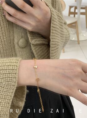 如蝶在野 白贝钛钢小葫芦~不掉色新中式贝母葫芦手链高级感手链