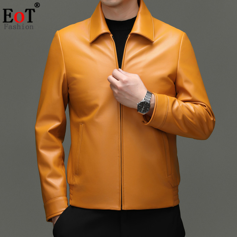 真皮皮衣男外套绵羊皮秋冬季新款时尚百搭休闲纯色翻领海宁皮夹克,淘宝优惠券,粉丝福利购,淘宝优惠卷