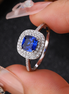 TOOK Otnament新款S925方形镶钻戒指女韩系时尚温柔风轻奢指环ins