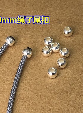 纯银复古做旧吊坠挂绳隔珠