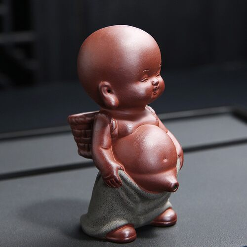 可爱小和尚茶宠摆件紫砂童子茶具配件茶道装饰品 - 图0