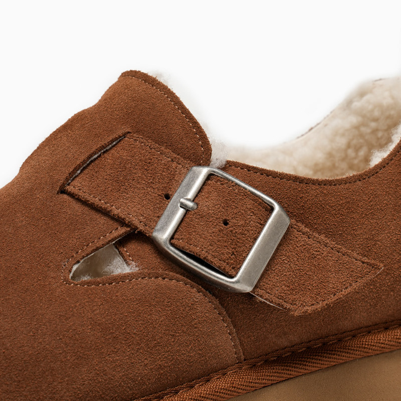 BEAU一脚蹬毛毛鞋女冬外穿勃肯鞋厚底小个子增高鞋软底博肯鞋女,淘宝优惠券,粉丝福利购,淘宝优惠卷